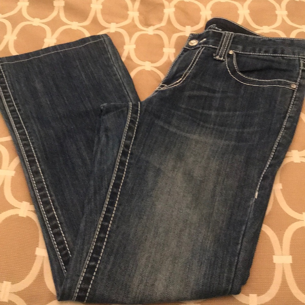 INC Jeans Blue Regular Fit Boot Leg Sz 6 - Picture 3 of 5